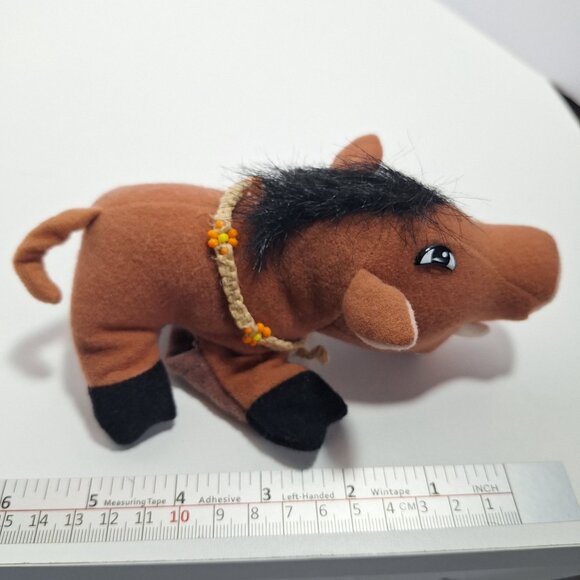Lion King Pumba Plush Finger Puppet Orange Beaded Collar - Picture 5 of 11